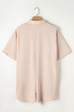 Load image into Gallery viewer, Apricot Half Button Collared Loose Romper - Fashion Queen -  6
