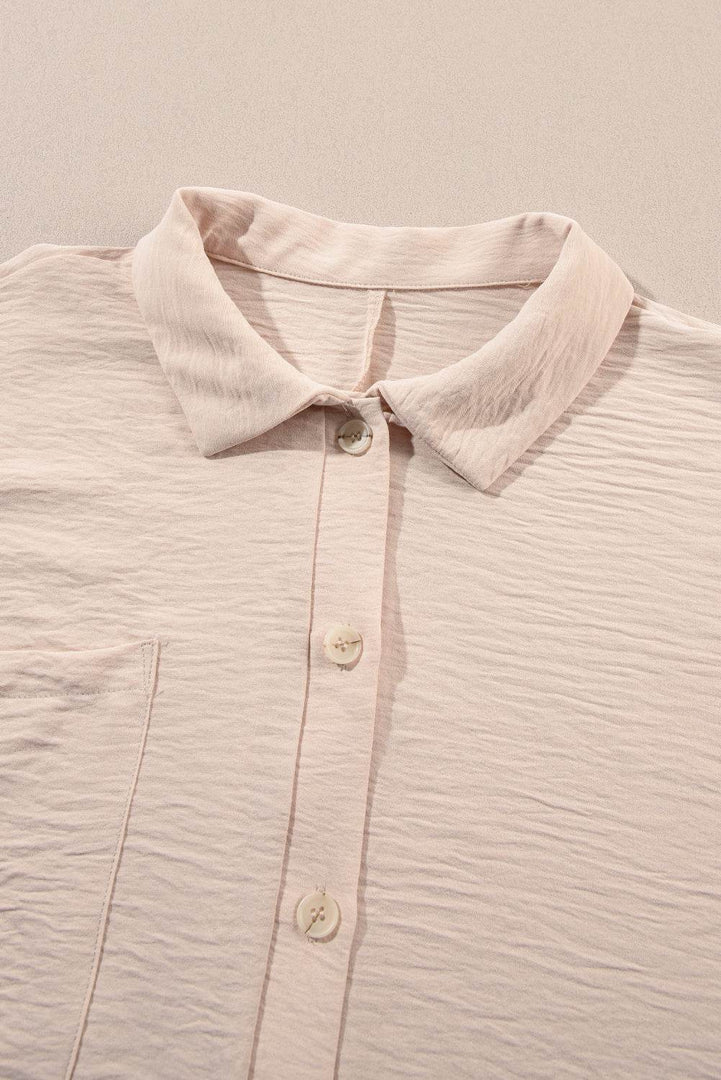 Apricot Half Button Collared Loose Romper - Fashion Queen -  7