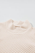 Load image into Gallery viewer, Apricot High Neck Kangaroo Pocket Quilted Sweatshirt - Fashion Queen -  6

