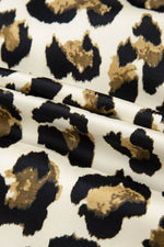 Load image into Gallery viewer, Apricot Leopard Bubble Sleeve Bow Tie Front Peplum Blouse - Fashion Queen -  23
