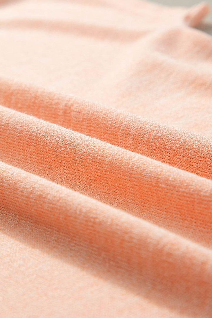 Apricot Pink Button Detail Batwing Sleeve Casual Tee - Fashion Queen -  12
