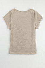 Load image into Gallery viewer, Apricot Pink Button Detail Batwing Sleeve Casual Tee - Fashion Queen -  18
