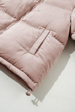 Load image into Gallery viewer, Apricot Pink Full Zipper Quilted Puffer Jacket - Fashion Queen -  10
