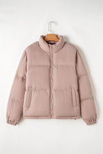 Load image into Gallery viewer, Apricot Pink Full Zipper Quilted Puffer Jacket - Fashion Queen -  6
