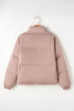 Load image into Gallery viewer, Apricot Pink Full Zipper Quilted Puffer Jacket - Fashion Queen -  7
