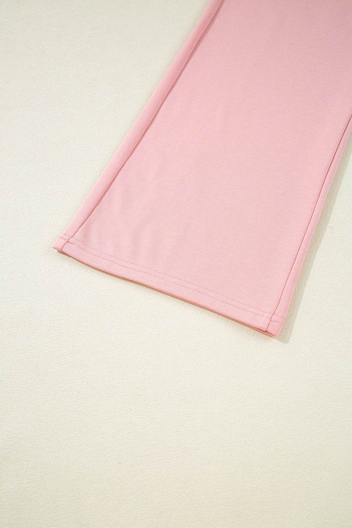 Apricot Pink Half Sleeve T-Shirt & Cargo Sweatpants Set - Fashion Queen -  19