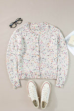 Load image into Gallery viewer, Apricot Rhinestone Decor Multicolor Confetti Sweater Cardigan - Fashion Queen -  18
