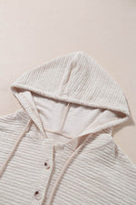 Load image into Gallery viewer, Apricot Solid Textured Drawstring Henley Hoodie - Fashion Queen -  13
