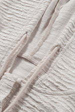 Load image into Gallery viewer, Apricot Solid Textured Drawstring Henley Hoodie - Fashion Queen -  9
