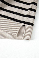 Load image into Gallery viewer, Apricot Stripe Boxy Knitted Round Neck Sweater Tank - Fashion Queen -  9
