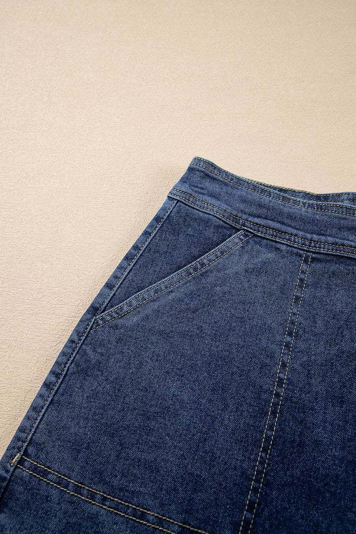 Ashleigh Blue Faux Wrapped Mini Denim Skort - Fashion Queen -  8