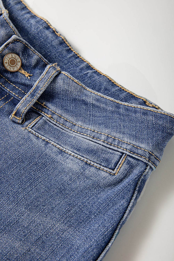Ashleigh Blue Mineral Wash High Waist Bell Bottom Crop Jeans - Fashion Queen -  6