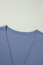 Load image into Gallery viewer, Ashleigh Blue Solid Color Rib Knit Open Front Tunic Cardigan - Fashion Queen -  8
