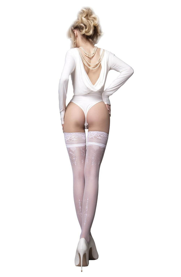 Ballerina 585 White Hold Ups - Fashion Queen -  2