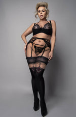 Load image into Gallery viewer, Ballerina 602 Black/Skin Hold Ups Plus - Fashion Queen -  1
