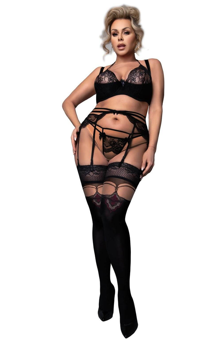 Ballerina 602 Black/Skin Hold Ups Plus - Fashion Queen -  2