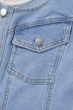 Load image into Gallery viewer, Beau Blue Light Wash Denim Buttoned Front Chest Pockets Sleeveless Slim Mini Dress - Fashion Queen -  10

