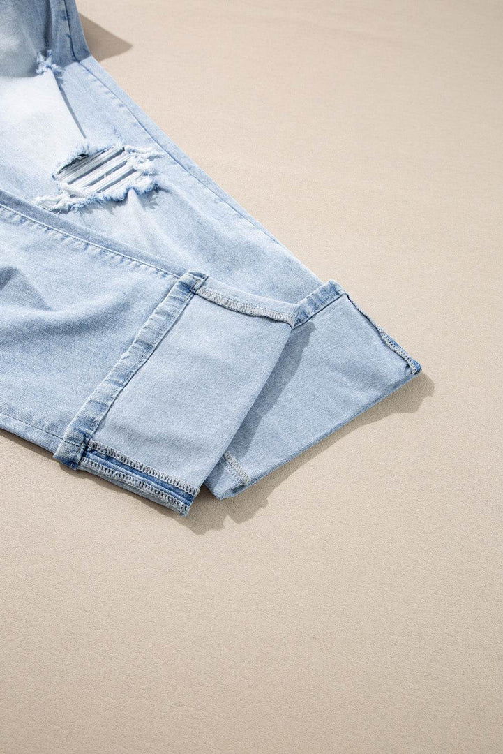 Beau Blue Light Wash Distressed Flare Jeans - Fashion Queen -  10