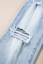 Load image into Gallery viewer, Beau Blue Light Wash Distressed Flare Jeans - Fashion Queen -  11
