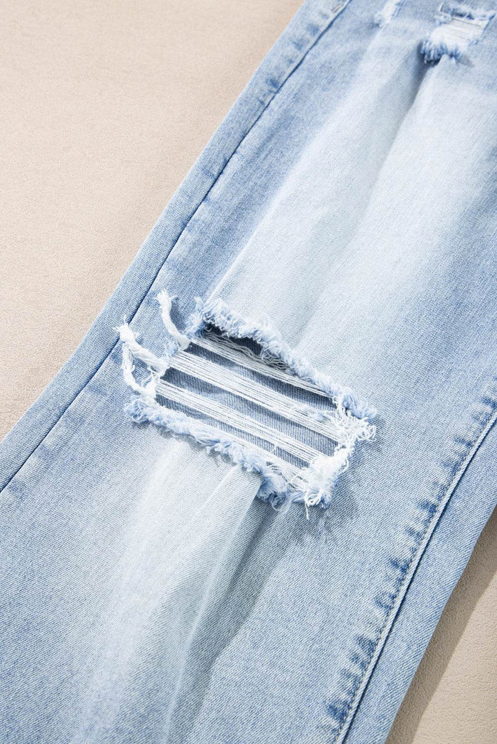 Beau Blue Light Wash Distressed Flare Jeans - Fashion Queen -  11