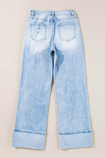 Load image into Gallery viewer, Beau Blue Light Wash Distressed Flare Jeans - Fashion Queen -  5
