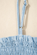 Load image into Gallery viewer, Beau Blue Spaghetti Strap Smocked Denim Romper - Fashion Queen -  16
