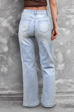 Load image into Gallery viewer, Beau Blue Vintage Light Wash Distressed Flare Jeans - Fashion Queen -  2
