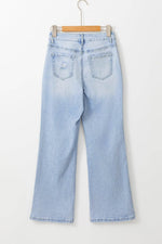Load image into Gallery viewer, Beau Blue Vintage Light Wash Distressed Flare Jeans - Fashion Queen -  4
