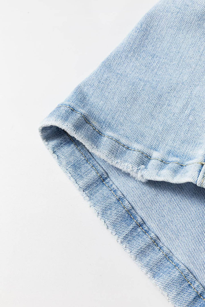 Beau Blue Vintage Light Wash Distressed Flare Jeans - Fashion Queen -  7