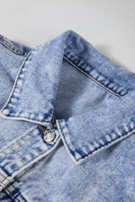 Load image into Gallery viewer, Beau Blue Vintage Washed Flap Pockets Denim Jacket - Fashion Queen -  11
