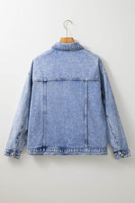 Load image into Gallery viewer, Beau Blue Vintage Washed Flap Pockets Denim Jacket - Fashion Queen -  8
