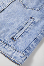 Load image into Gallery viewer, Beau Blue Vintage Washed Flap Pockets Denim Jacket - Fashion Queen -  9
