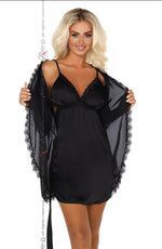 Load image into Gallery viewer, Beauty Night BN6487 Shannon Dressing Gown Black - Fashion Queen -  1
