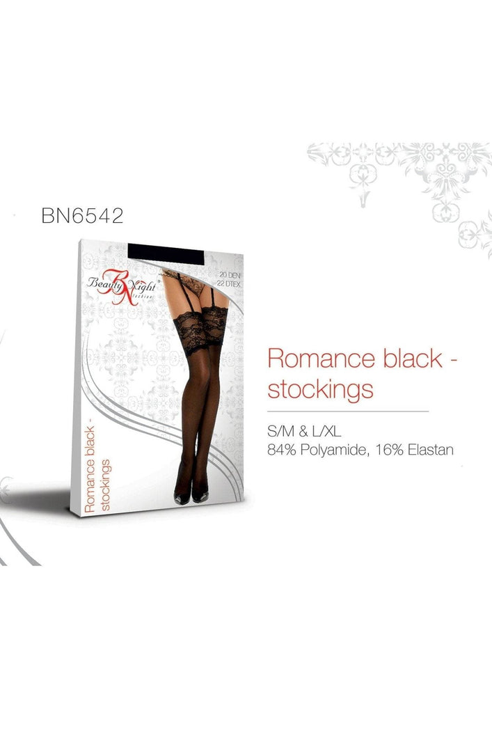 Beauty Night BN6542 Romance Stockings Black - Fashion Queen -  6