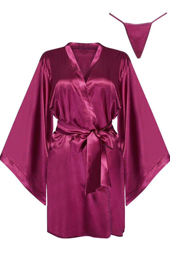 Beauty Night BN6663 Samira Peignoir Burgundy - Fashion Queen -  10