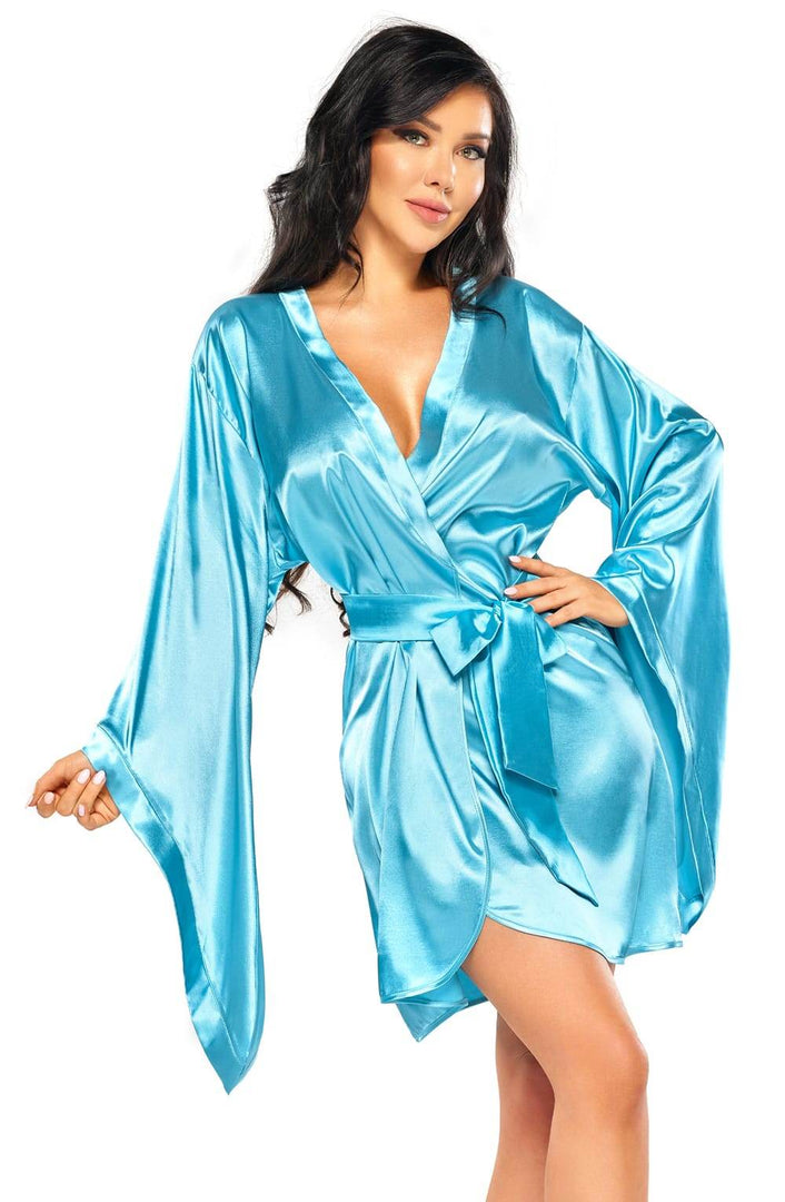 Beauty Night BN6666 Samira Peignoir Turquoise - Fashion Queen -  1