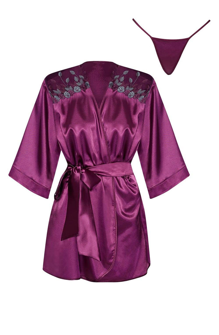 Beauty Night BN6673 Peignoir Burgundy - Fashion Queen -  2
