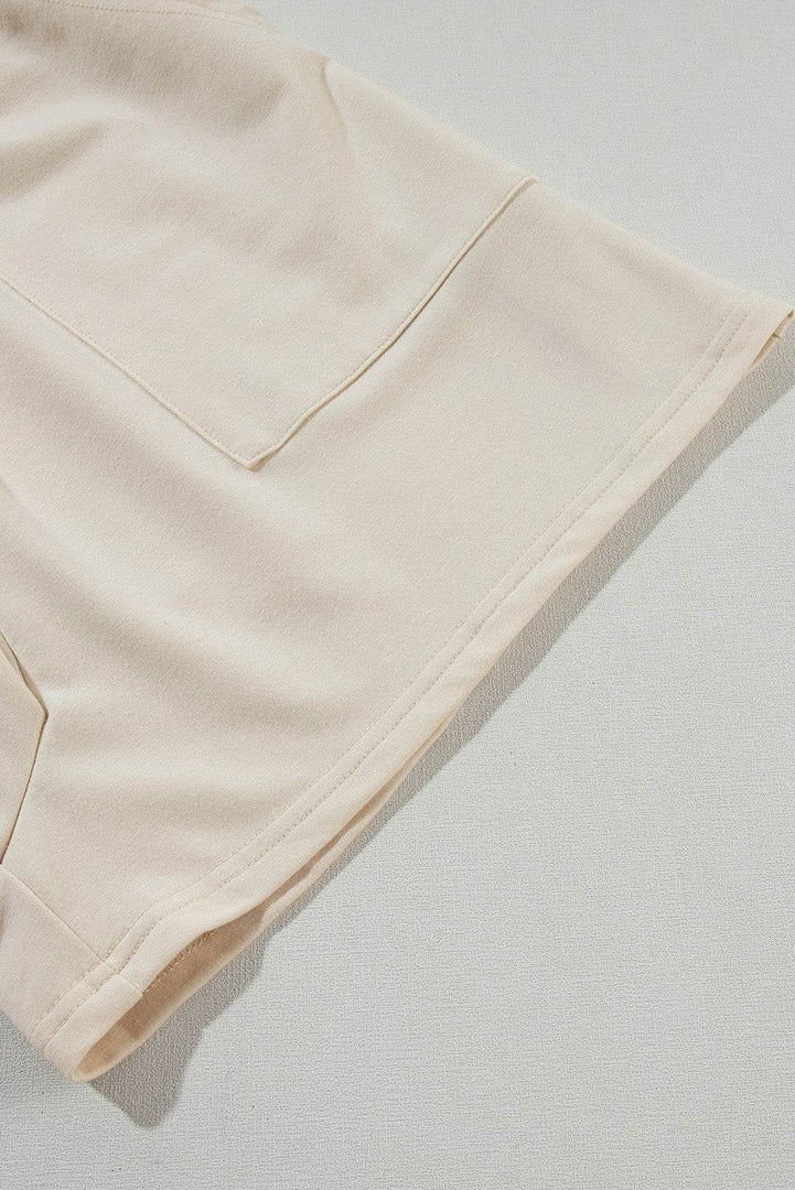 Beige Buttons Smocked Sleeveless Romper - Fashion Queen -  15