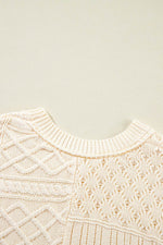 Load image into Gallery viewer, Beige Cable Knit Dolman Armholes Sweater Tank - Fashion Queen -  14
