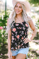 Load image into Gallery viewer, Beige Floral Spaghetti Straps Strappy Back Tank Top - Fashion Queen -  11
