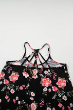Load image into Gallery viewer, Beige Floral Spaghetti Straps Strappy Back Tank Top - Fashion Queen -  19

