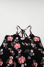 Load image into Gallery viewer, Beige Floral Spaghetti Straps Strappy Back Tank Top - Fashion Queen -  20
