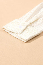 Load image into Gallery viewer, Beige Lace Crochet Collared Tunic Oversized Shirt - Fashion Queen -  9
