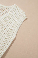 Load image into Gallery viewer, Beige Open Knit Drawstring Waist Beach Dress - Fashion Queen -  14
