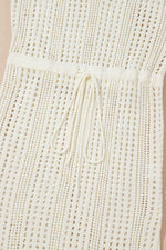 Load image into Gallery viewer, Beige Open Knit Drawstring Waist Beach Dress - Fashion Queen -  15

