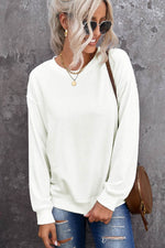 Load image into Gallery viewer, Beige Plain Crew Neck Pullover Sweatshirt - Fashion Queen -  16
