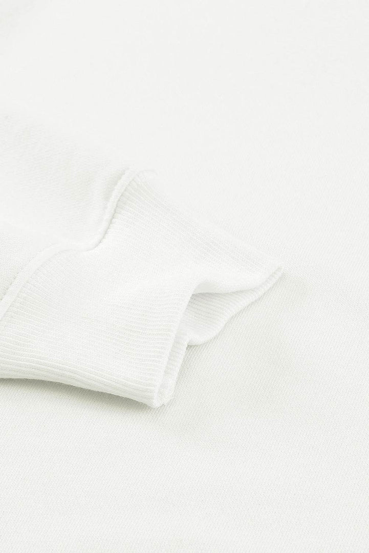 Beige Plain Crew Neck Pullover Sweatshirt - Fashion Queen -  22