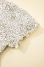 Load image into Gallery viewer, Beige Plus Size Leopard Print Frill Trim Short Sleeve Flared Dress - Fashion Queen -  11

