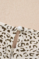 Load image into Gallery viewer, Beige Plus Size Leopard Print Frill Trim Short Sleeve Flared Dress - Fashion Queen -  14
