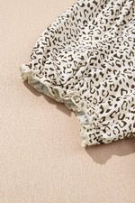 Load image into Gallery viewer, Beige Plus Size Leopard Print Frill Trim Short Sleeve Flared Dress - Fashion Queen -  16
